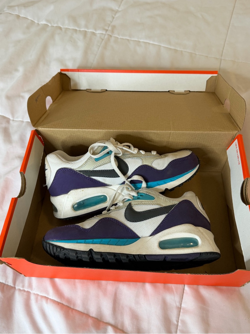 Nike Sneakers in White, Purple & Teal